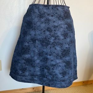 Christopher & Banks Womens Skirt, Denim Print, Size 10, NWT, stretch A-line #124